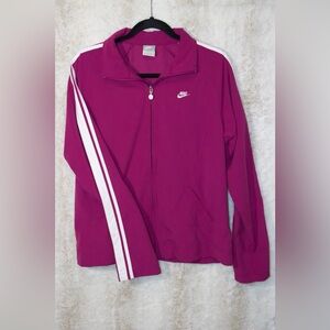 Nike Jacket Large Purple white Windbreaker Track Suit Coat Vintage Y2K